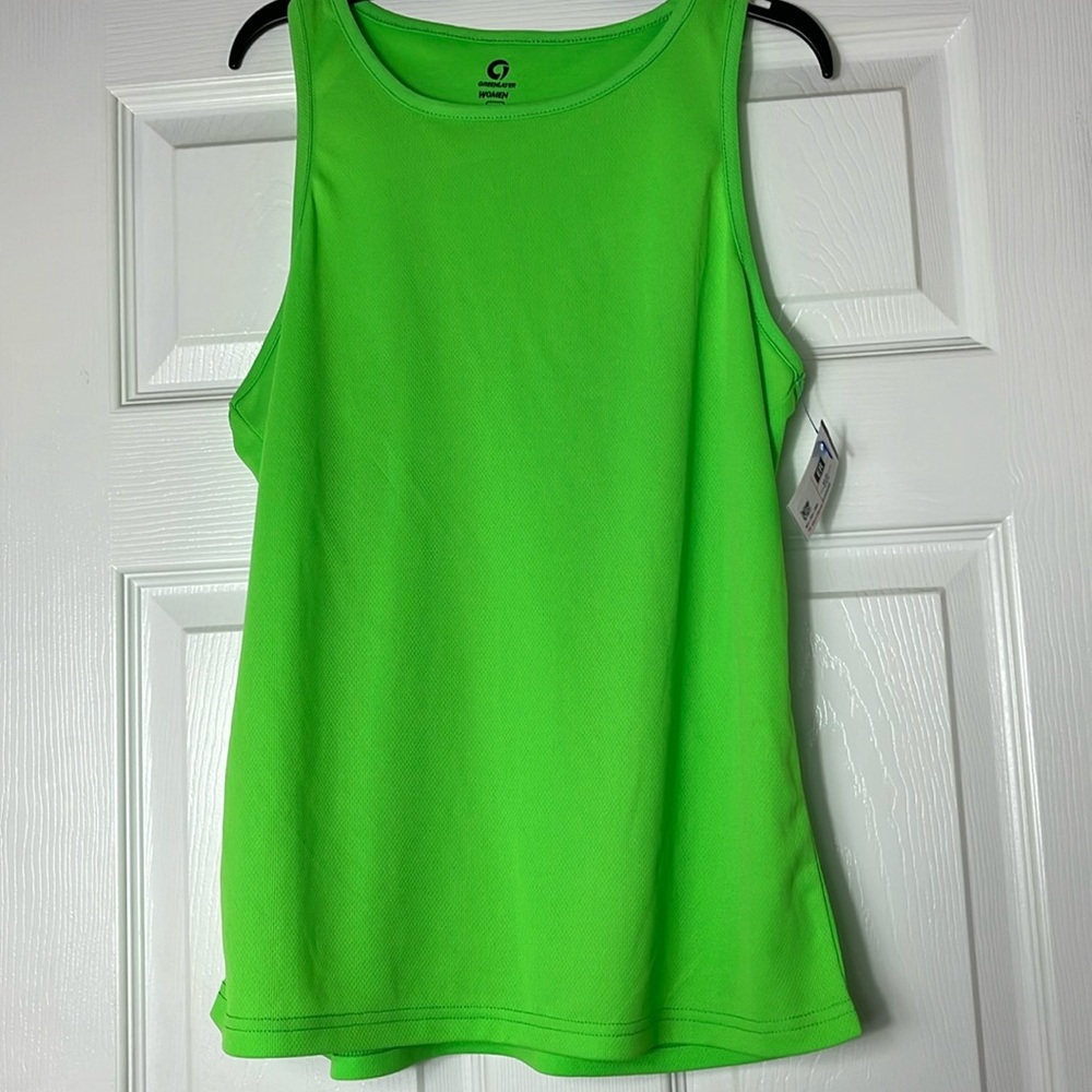 Greenlayer Neon Green Tank Top Size Large NWT Athletic Sleeveles